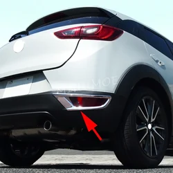 Chrome ABS Molding Rear Fog Light Cover Lamp For Mazda CX-3 CX3 DK 2016-2022 2023 2024 Foglight Bumper Reflector Trim