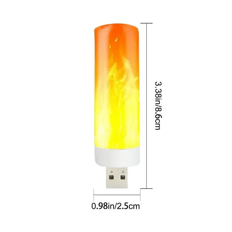 USB recarregável LED efeito chama luz, atmosfera quente luz, Energy Saving lanterna, fogo natural