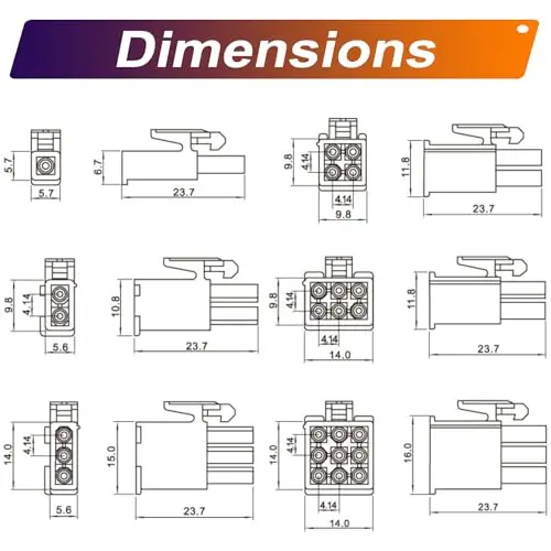 FL-conectores macho hembra de 4,14mm y Cable de 20AWG, enchufe de servomotor Molex, FL de 4,14mm, 1x1pin, 1x2P, 1x3pin, 2x2P, 2x3P, 3x3pin, 3x4P