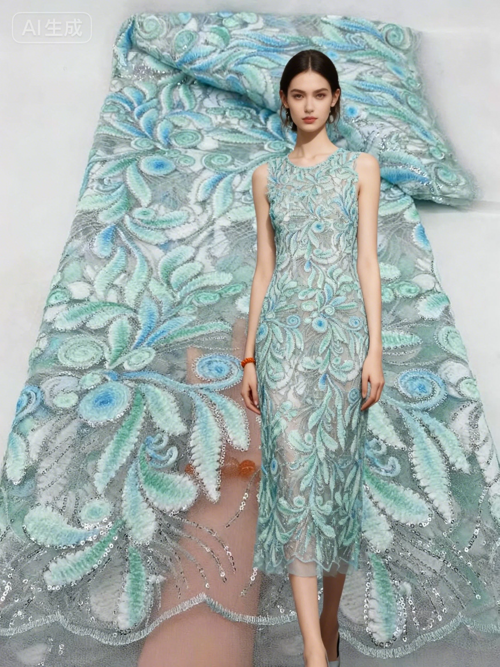 

Luxury Sequins Lace African 2025 High Quality Lace 5 Yards Sequins Fabric Nigerian French Fabric For Evening Party Dress Women