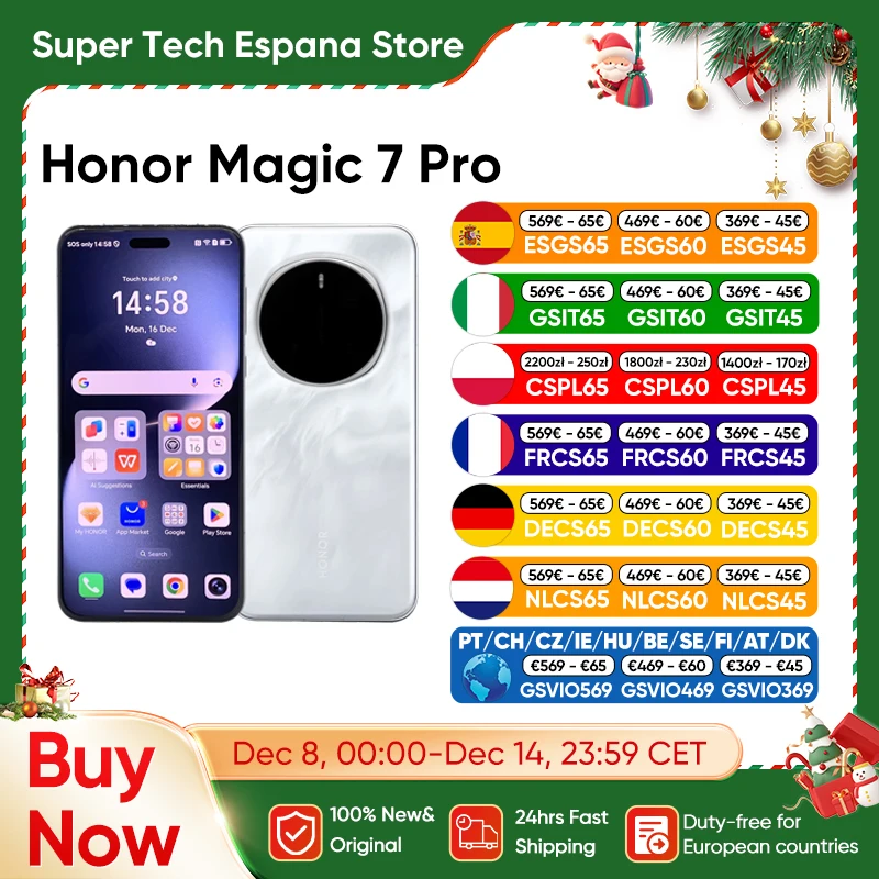 ?Marque +? Premi�re mondiale Version mondiale HONOR Magic7 Pro 5G Smartphone Magic 7 Pro Snapdragon 8 Elite �cran OLED 120 Hz