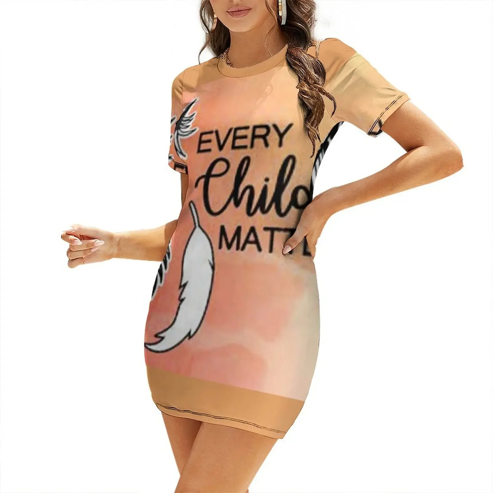 

EVERY CHILD MATTERS Short-Sleeved Dress sexy dress for women beach dress evening dresses women