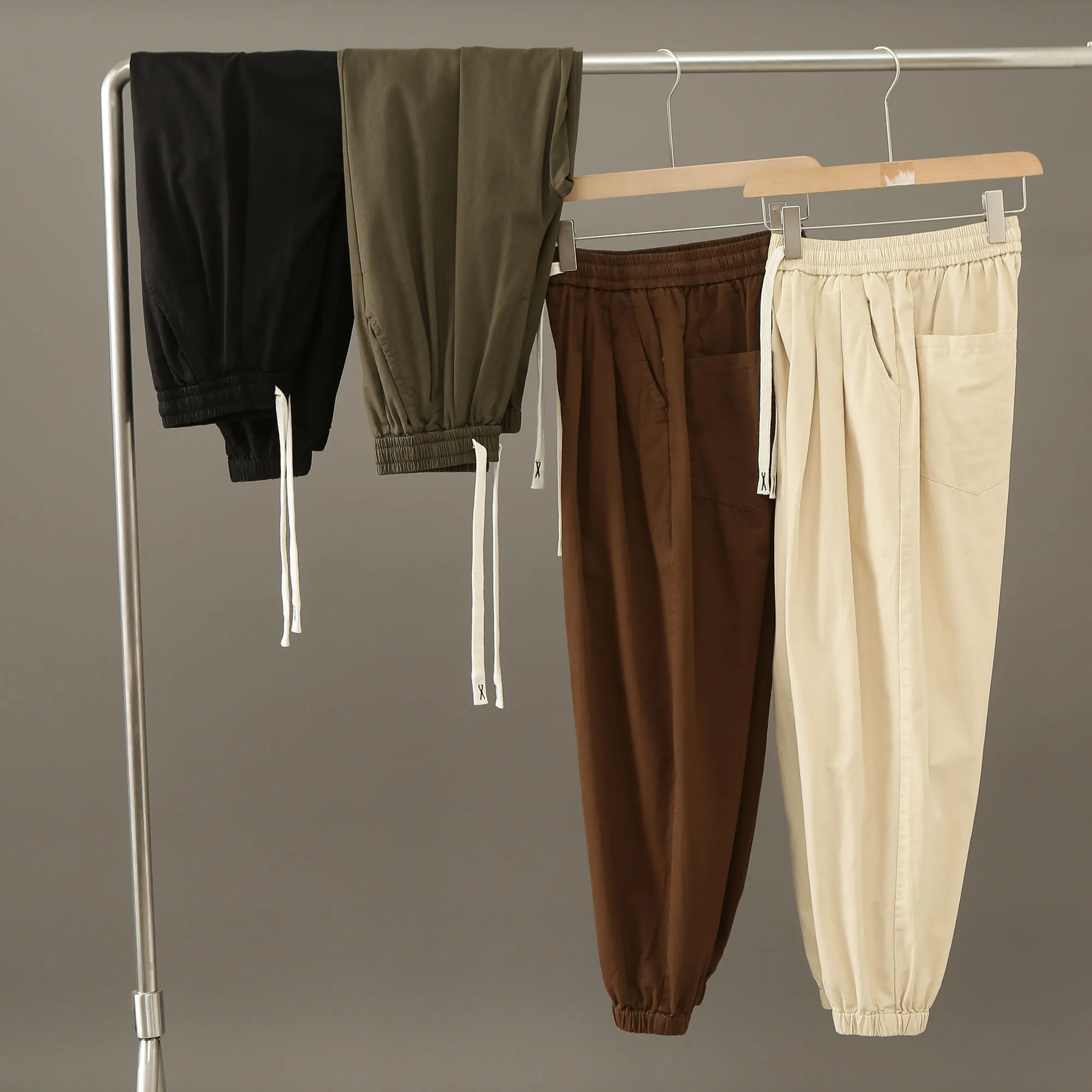 

Cotton Workwear Casual Pants Loose Fit Jogger Sle Waed Gauze Material Men's Faionable Summer Trousers