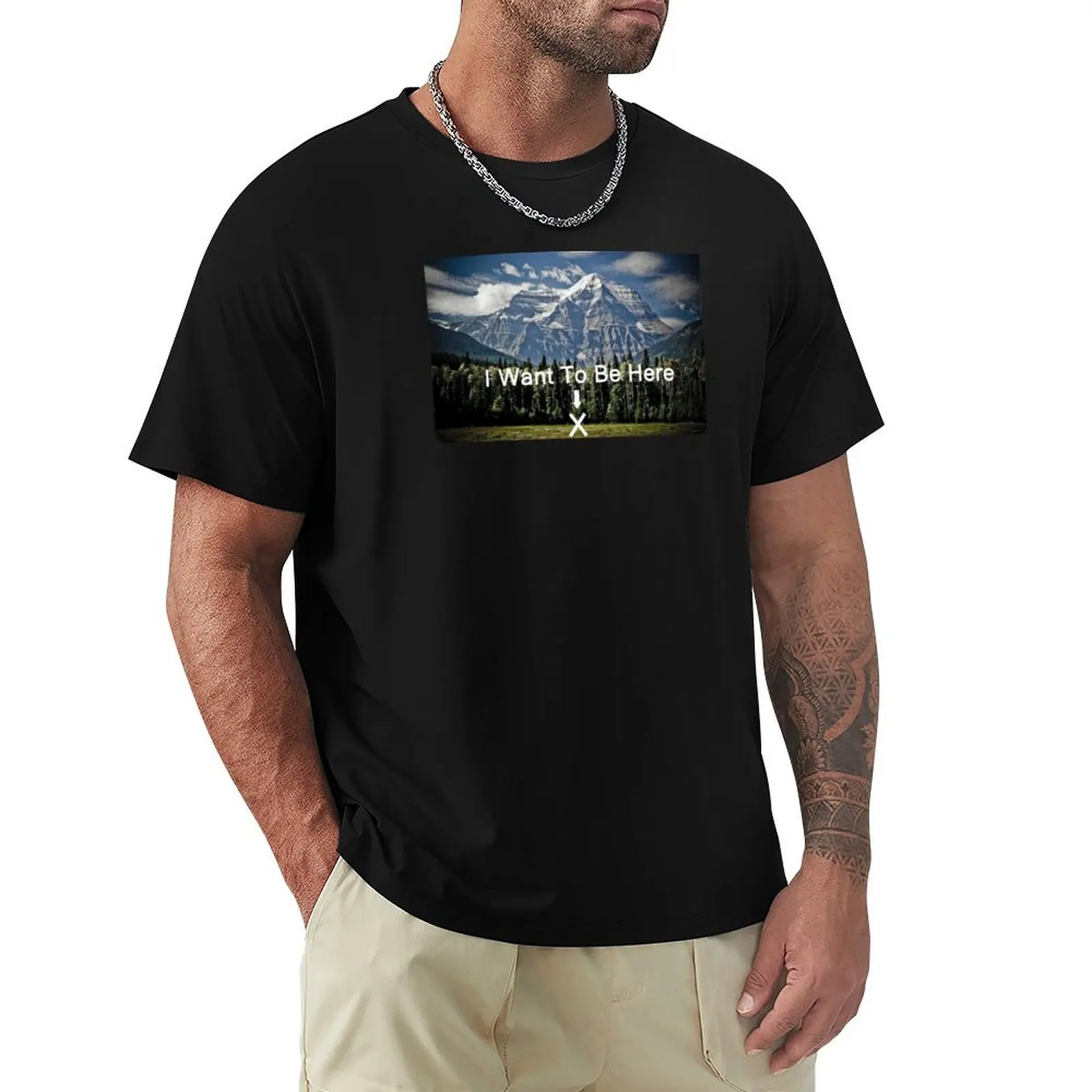 I Want To Be Here T-Shirt t shirts for man pack white T-Shirt