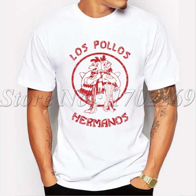 T-shirt manches courtes homme, humoristique et décontracté, avec imprimé de LOS POLLOS HERMANOS, son fils de poule, Breaking Bad