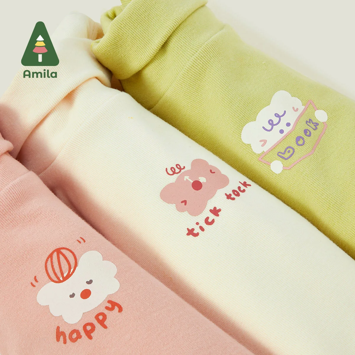 Amila Baby Girl T-shirt 2024 Winter New Multicolour High Collar Fleecing Soft Warm Cute Baby Clothing