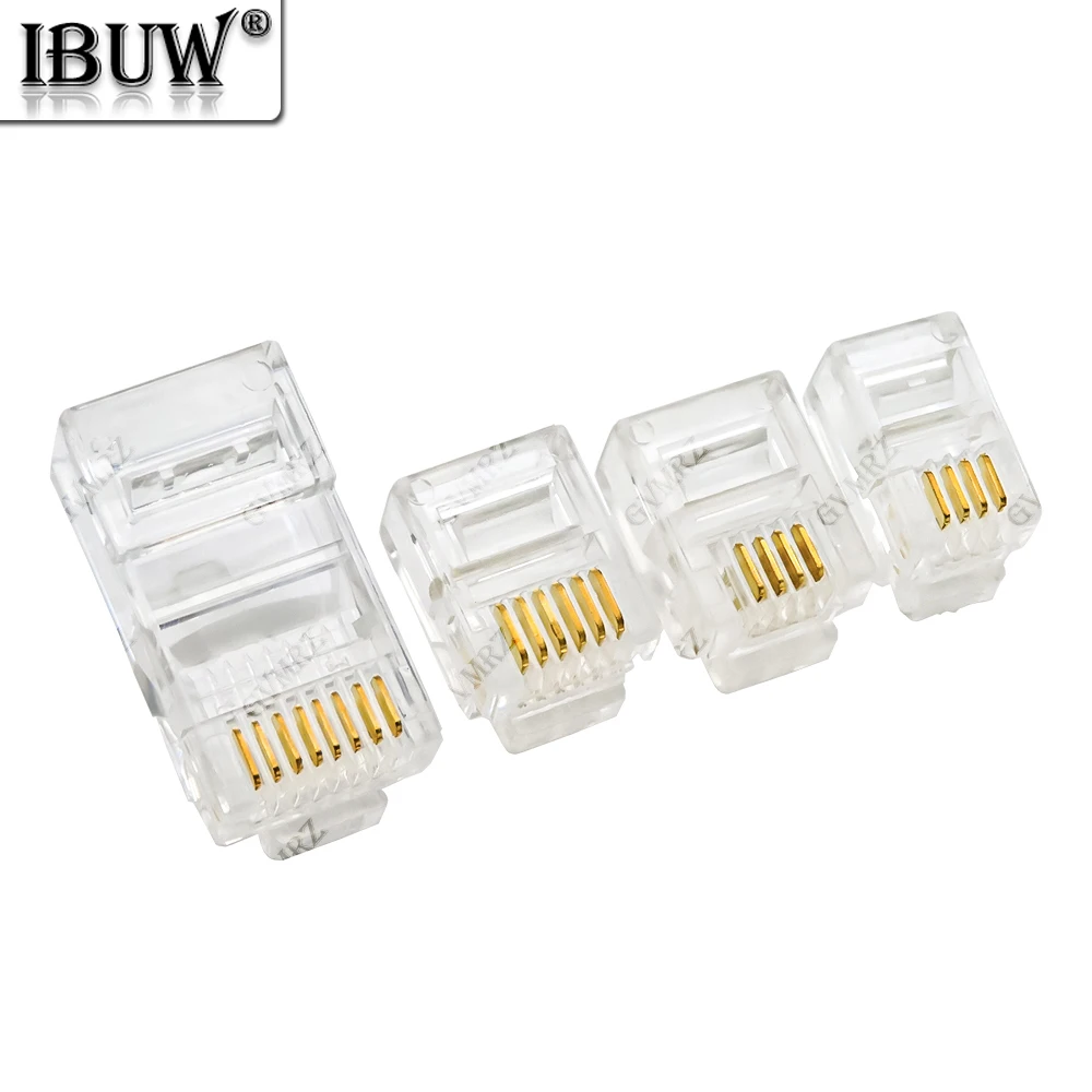 4P/6P/8P 4P4C 6P4C Cable End Connectors Plugs 4P/6P/8P telephone connector internet connector  RJ45 8P8C Crystal RJ9  6P6C RJ11