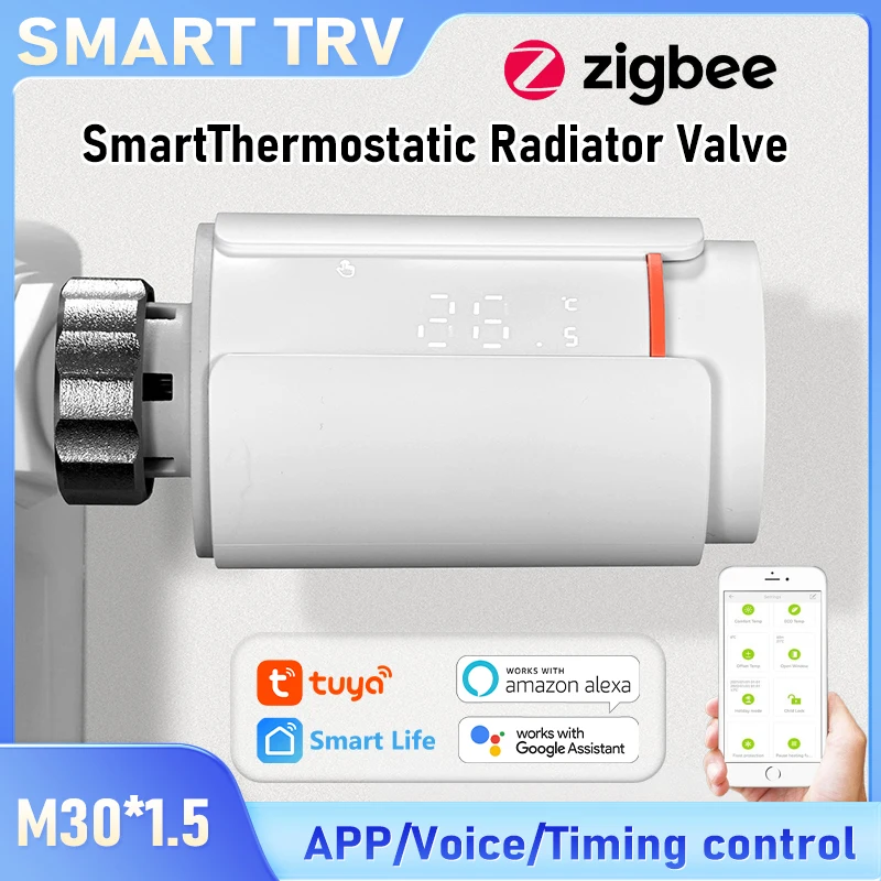 

Tuya Zigbee Smart TRV - Thermostatic Radiator Valve Energy Saving Constant Temperature Control, APP Remote/Voice Work With Alexa