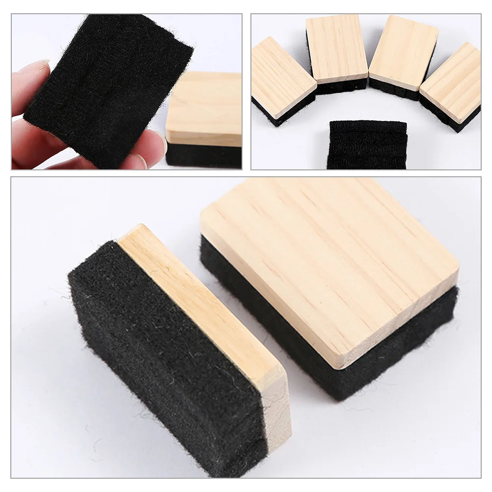

5 Pcs Eraser Chalk Wood Assortment Dustless Collection Simple Wooden Erasers for Kids' Schoolwork Chalkboard Child Wool Felt