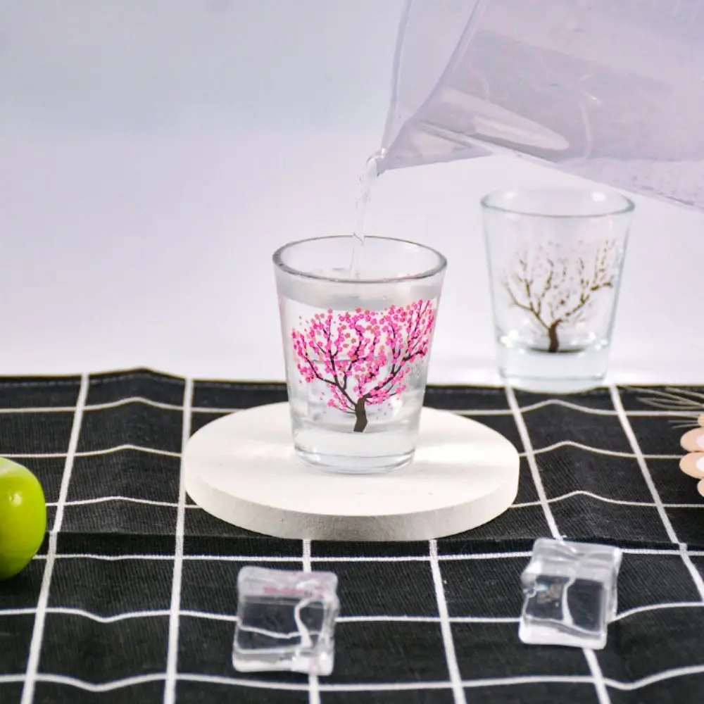 2oz Temperature Sensing Liquor Color Changing Glass Wine Glass Sakura Cup Water Cup Baijiu