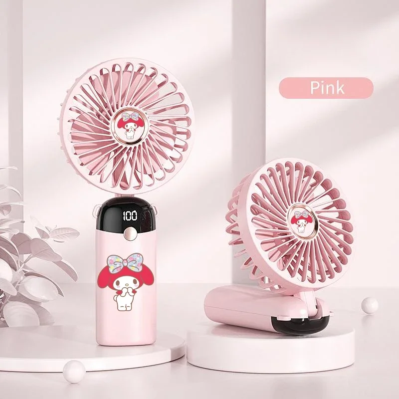 مروحة كهربائية صغيرة Miniso-Sanrio ، لون وردي ، داخلي ، خارجي ، سهل الحمل ، Smallfan رياح كبيرة ، كاواي ، فتاة ، نساء ، هدية جديدة