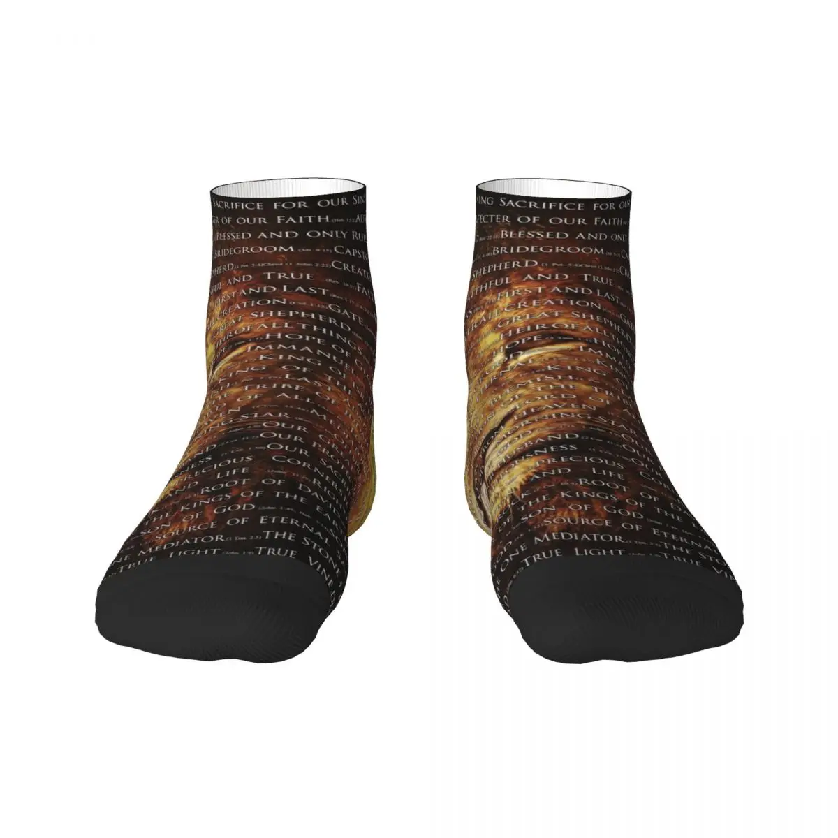 Cool The Names Of God Jesus Lion Socks Women Men Warm 3D Print Christian Catholic Sports Basketball Socks