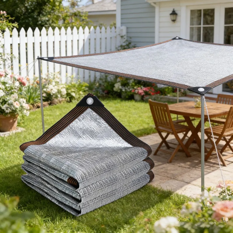 3x4M Heavy Duty Aluminum Foil Shade Cloth Extra Large Sun Block Net with Grommets Reinforced Edges for Balcony Patio Shade