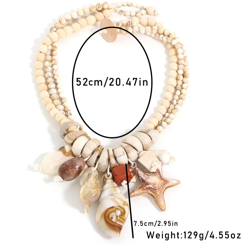 Statement Natural Conch Shell Laminated Necklace Handmade for Woman Wedding Party Jewelry