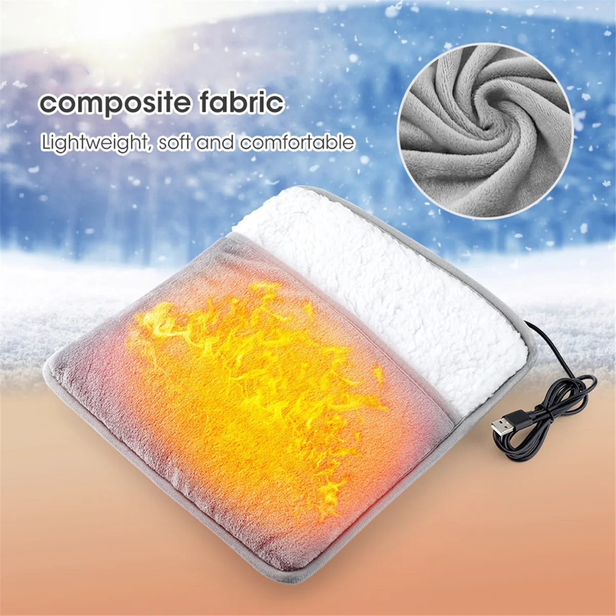 A62K электрическая грелка для ног 5 В USB грелка зимняя грелка для рук/ног моющаяся для домашнего офиса ноги ноги талии 30x30x2,5 см