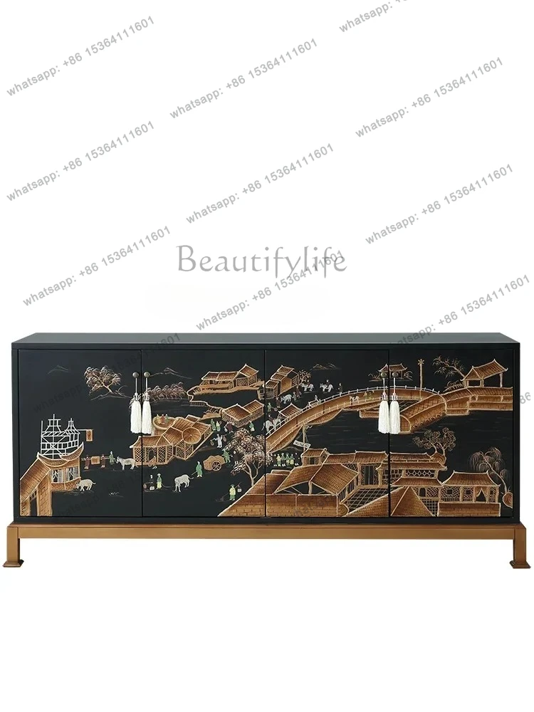 

Along the River During Qingming Festival Entrance Cabinet Living Room Entrance Storage Decorative American Hall Cabinet