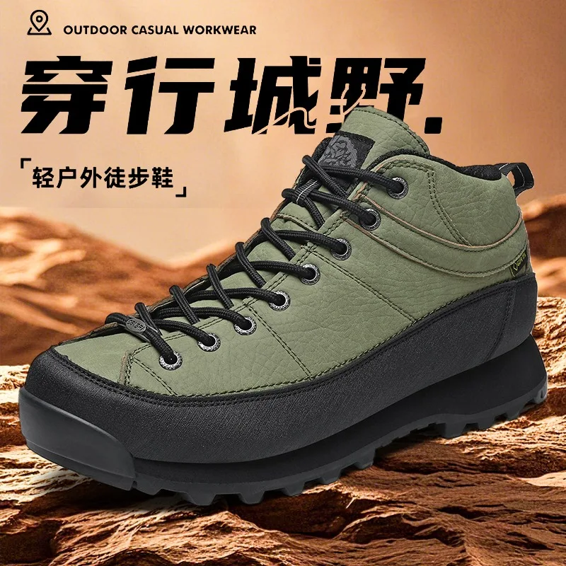 Classic Brand Comfortable Mid-Top Trekking Sneaker Autumn/Winter Outdoor Hiking Shoe Top Quality Wearable Mountain Climbing Shoe