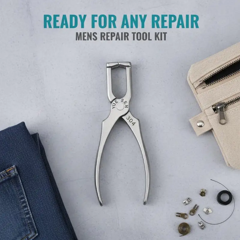 Edelstahl-Reißverschlusszange DIY-Reparaturset für Kleidung Schuhe Reißverschluss-Installation Nähzubehör