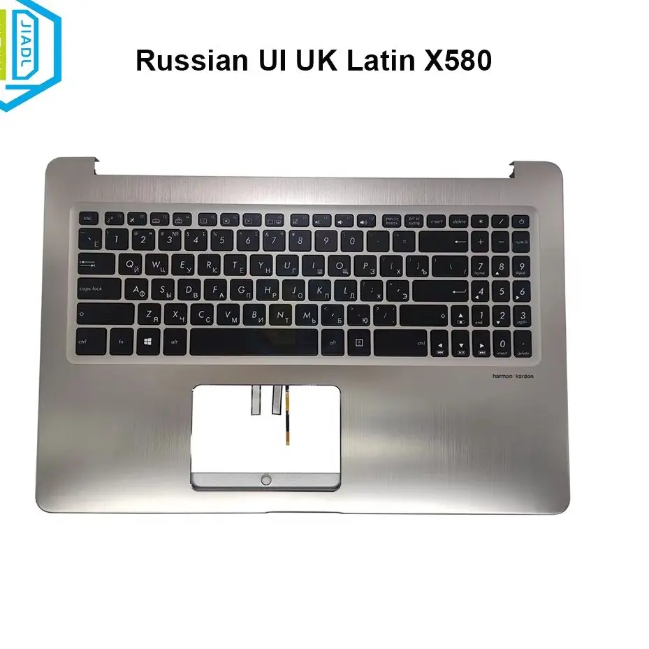Backlit UI UK Latin Russian Keyboard Palmrest Top Case For ASUS X580 X580VN VivoBook N580GD-DB74 90NB0FL1-R33RU1 90NB0HX4-R31LA1
