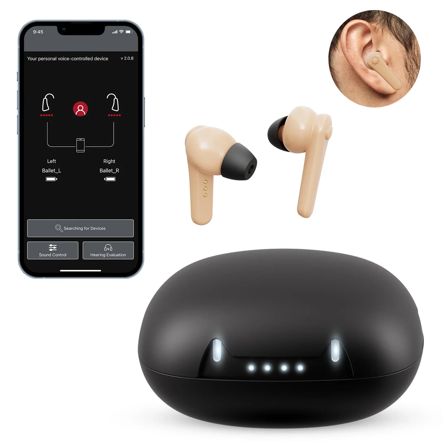 Noise canceling digital hearing aids rechargeable tws earphones bluetooth wireless