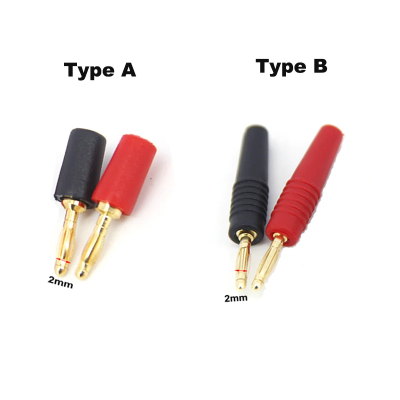 2MM Gold Plated Banana Plug socket Electrical Connector Adaptor Black/Red for Test Probes Instrument Meter J17