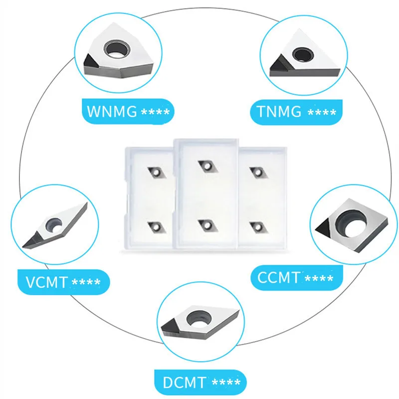 Inserto muslimb CBN inserto da taglio per tornio CNC DCMT070202 DCMT070204 DCMT11T302 DCMT11T304 DCMT11T308 tornitura in acciaio alluminio