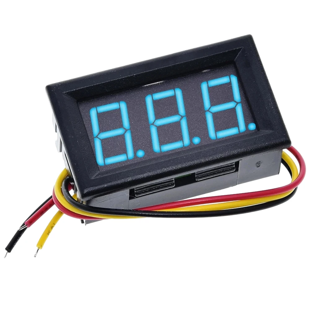 0.56IN Mini Digital Voltmeter 2 Wire LED Digital Voltage Meter DC 5-120V Voltage Gauge Meter for Motorcycle Battery Monitor