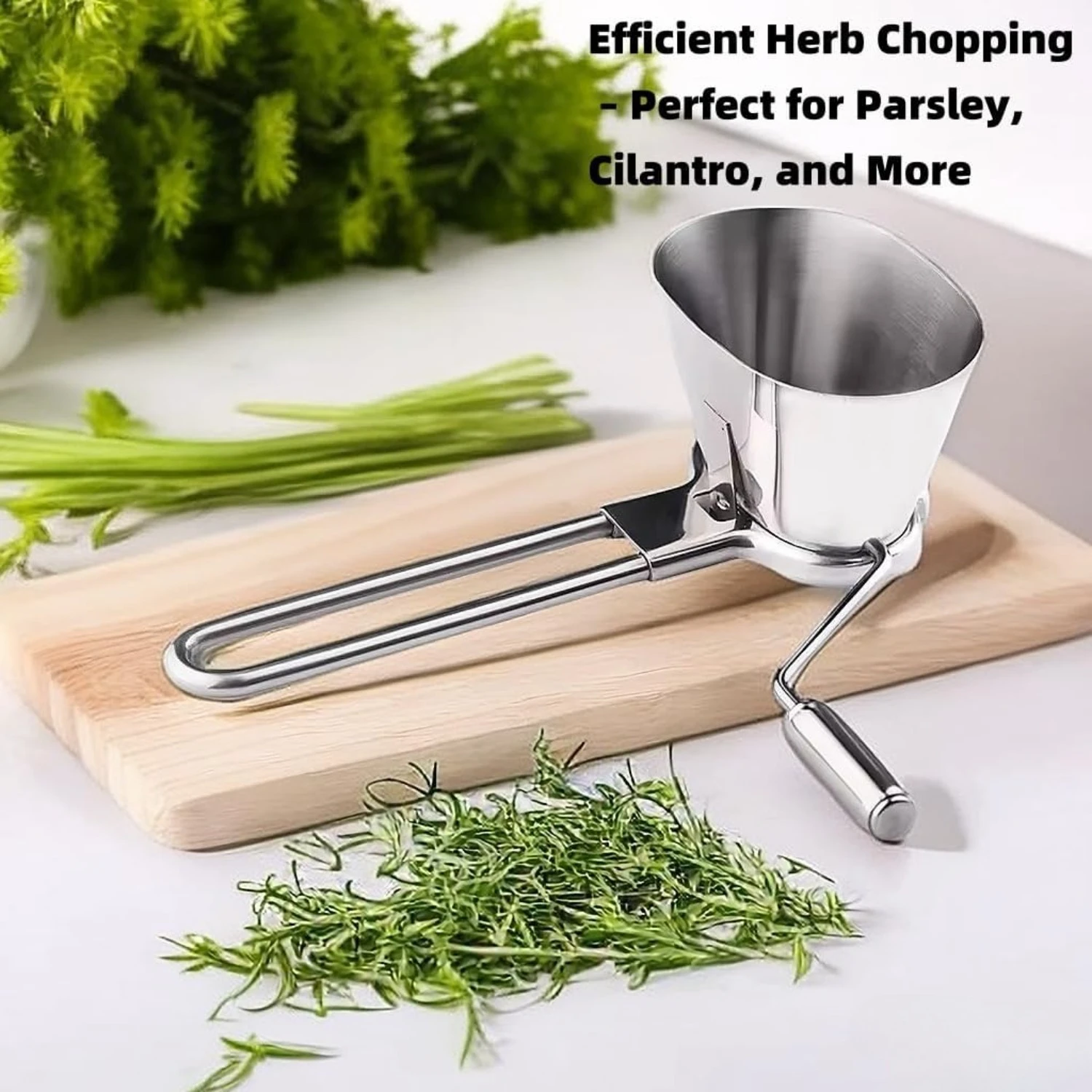 Stainless Steel Parsley Chopper Roller, Herb Mincer and Cutter Rolling Cutter Design, Chops, Minces and Shreds During Food Prep