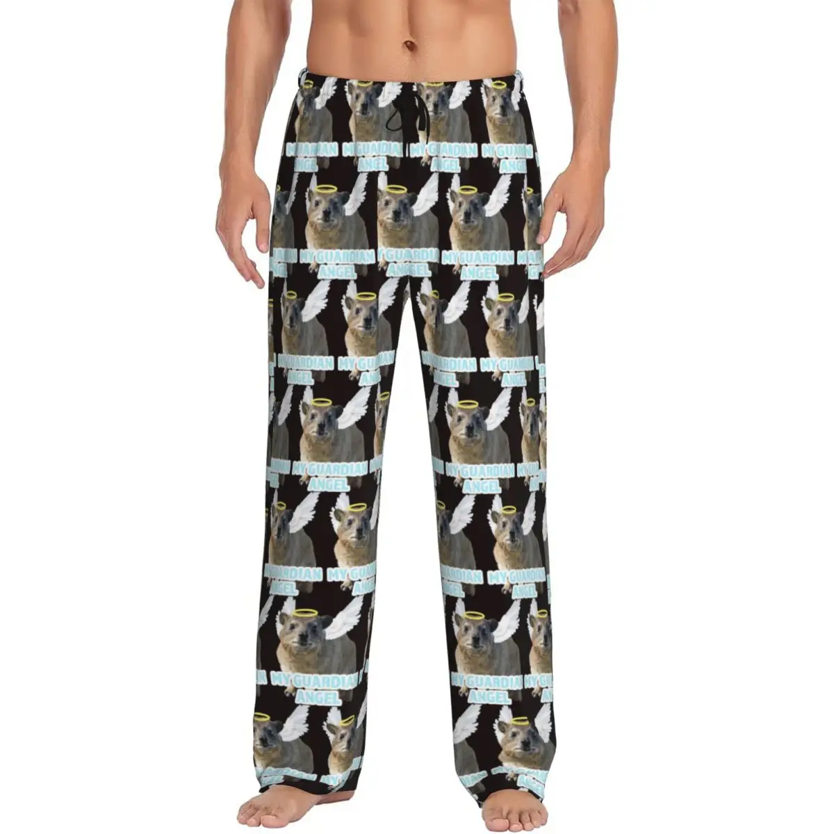 

Custom Rock Hyrax My Guardian Angel Pajama Pants Men Sleepwear Sleep Lounge Bottoms with Pockets