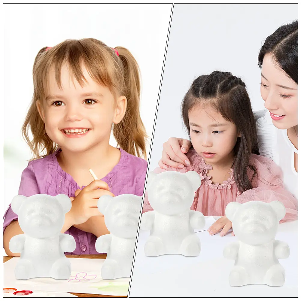 2Pcs Soft Foam Bear Puppy Molds DIY Craft Embryo for Creative Painting Modeling Home Decor Wall Ornament Party Craft Supplies