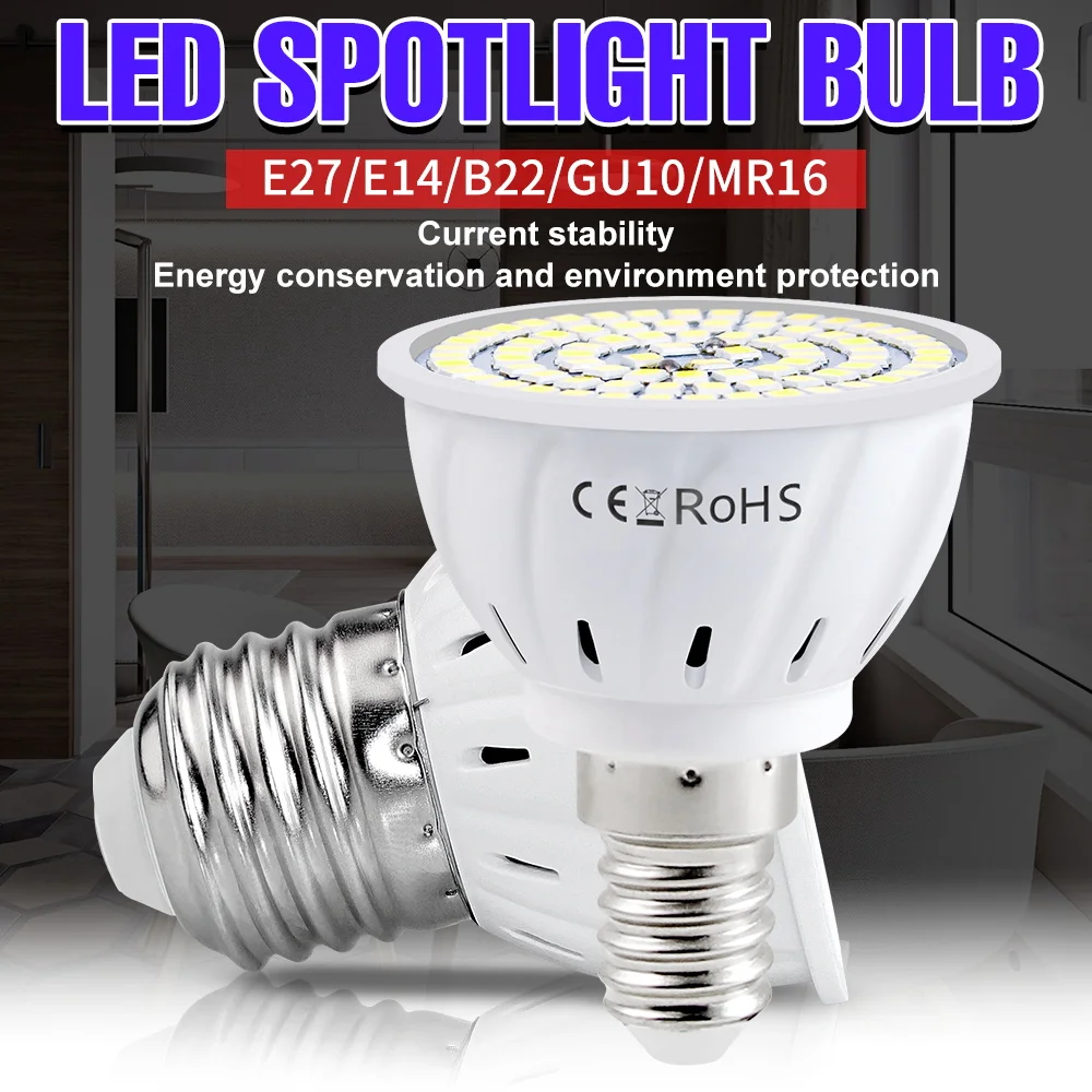 9W LED Indoor Bulb 220V High Brightness Spotlight E27 Ceiling Bulbs GU10 Downlight E14 Corn Lamp GU5.3 Living Room Home Lighting