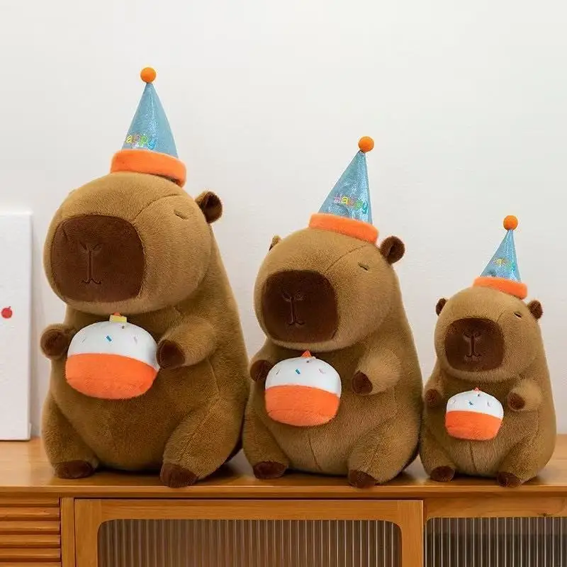 Capybara Plush Doll Cute Capibara Anime Fluffty Toy Kawaii Plushie Happy Birthday Doll Gift for Girl Friend Soft Stuffed Animals