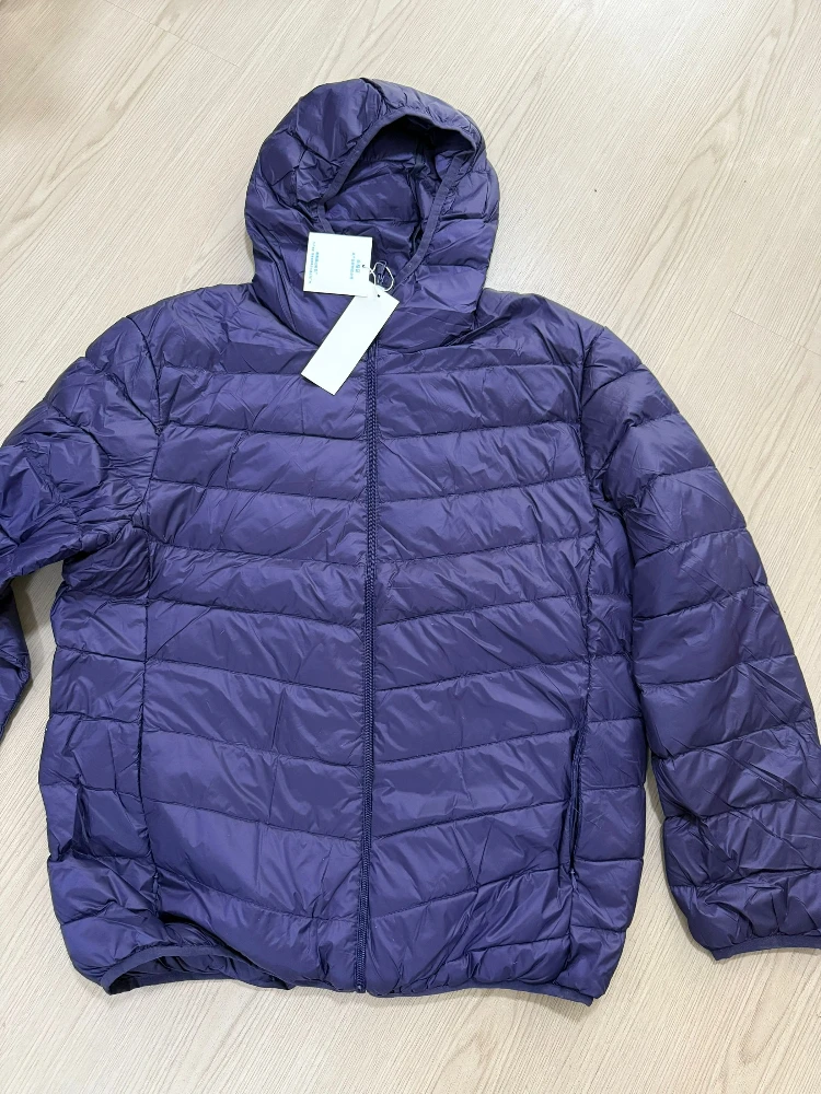 0-10℃ Men's Winter Coat Duck Down Jackets Ultra Light Thin Hooded Down Coat Portable Windproof Puffer Parkas Male Overcoat 5XL