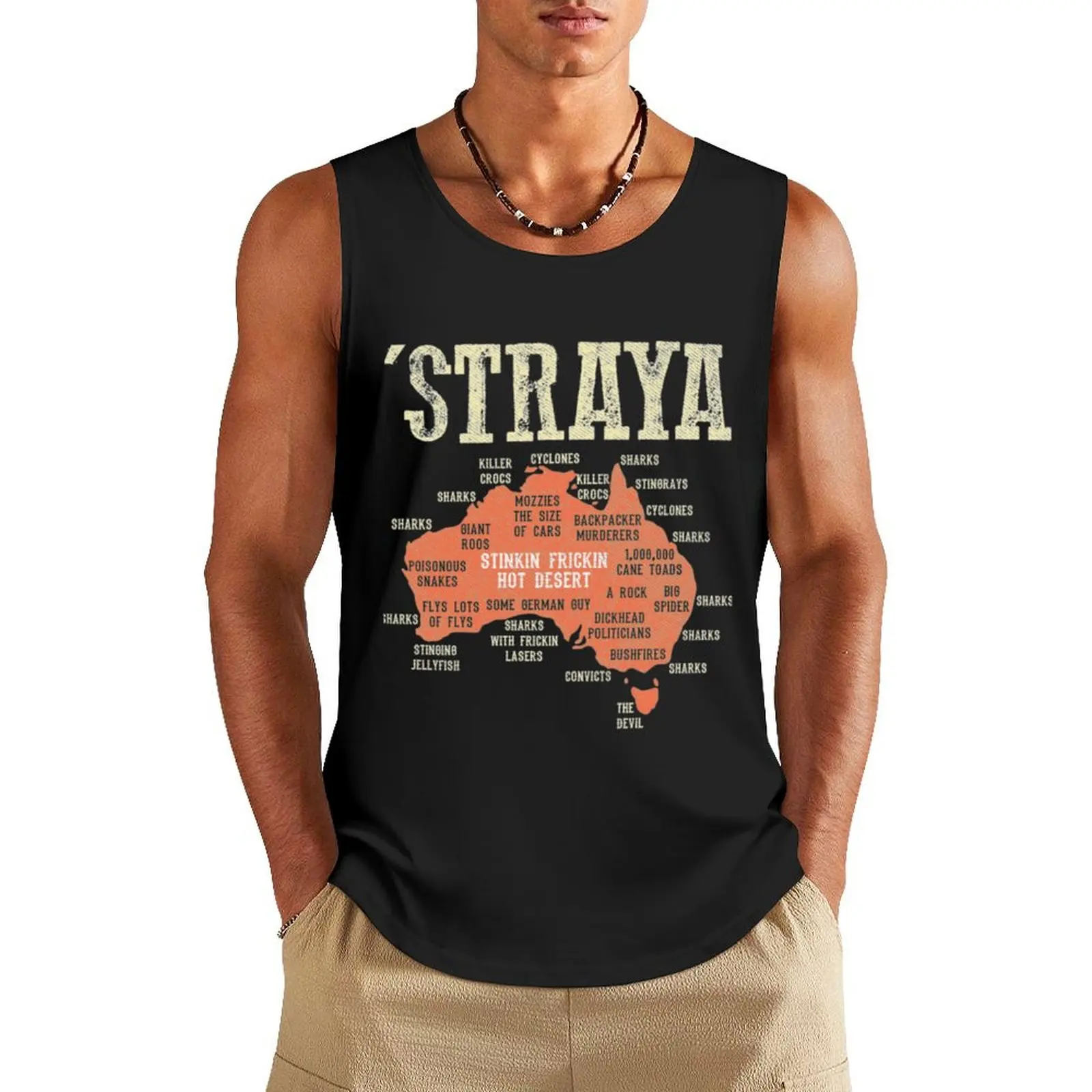 Винтажная Майка Straya с картой Австралии на день Aussie, спортивная майка, Мужская футболка, одежда для спортзала и фитнеса