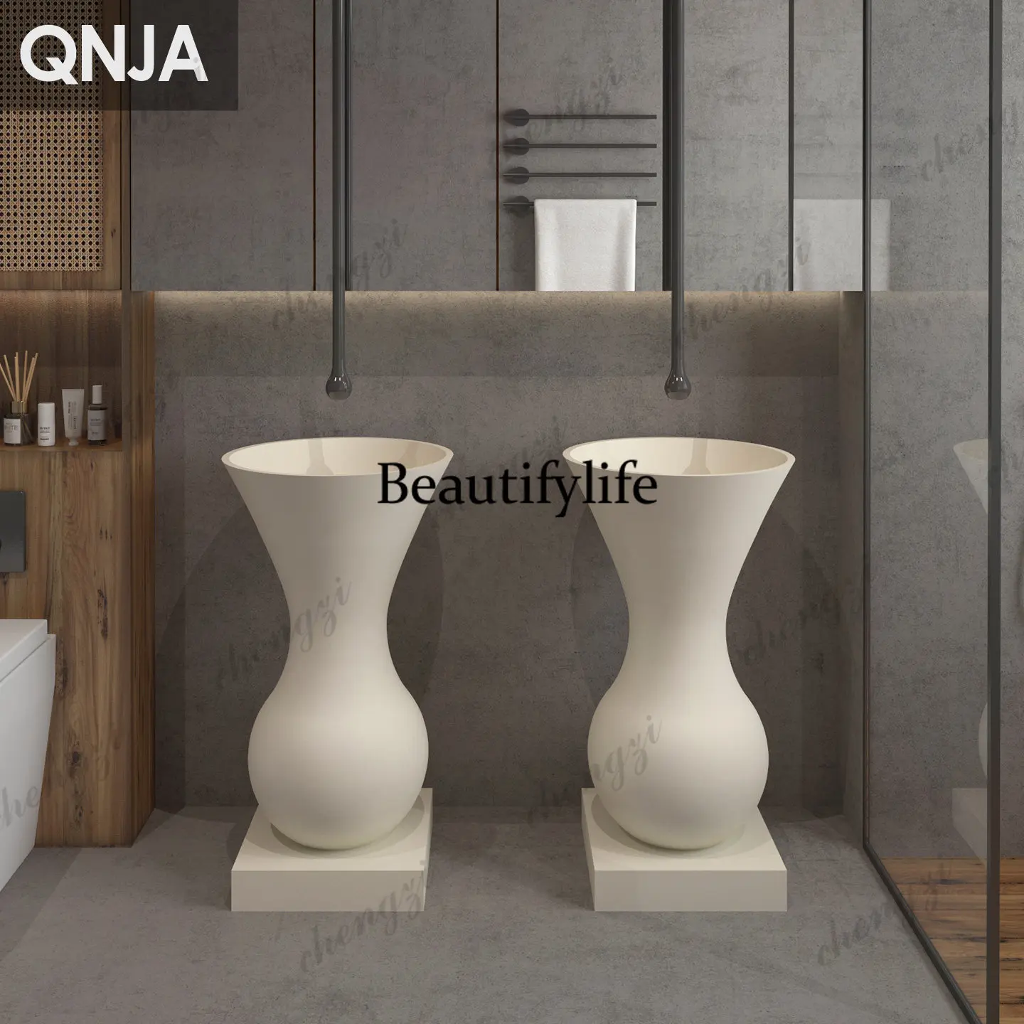 Advanced personalized wash basin designer integrated floor-to-ceiling wash table creative art hotel column basin
