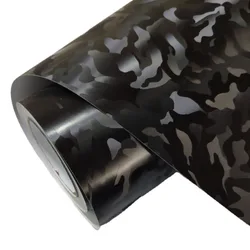 Black Stealth Camouflage Vinyl Wrap Roll with Air Release Self Adhesive Decal Car Wrapping