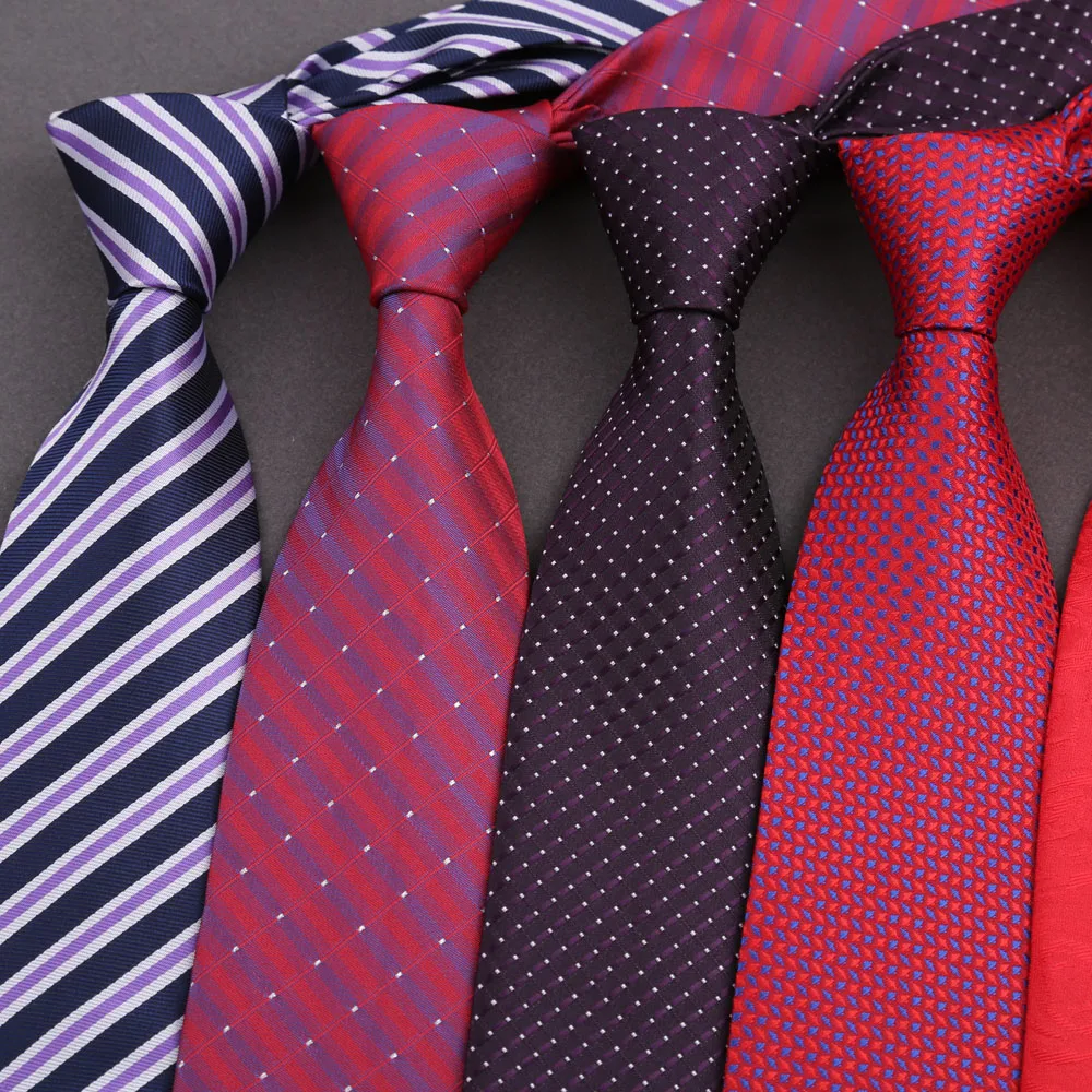 Mann dünne Krawatten gestreift Designer Krawatte Männer Business formale Hochzeit Krawatte 8 cm blau rot Krawatten Mode Hemd Krawatte Zubehör
