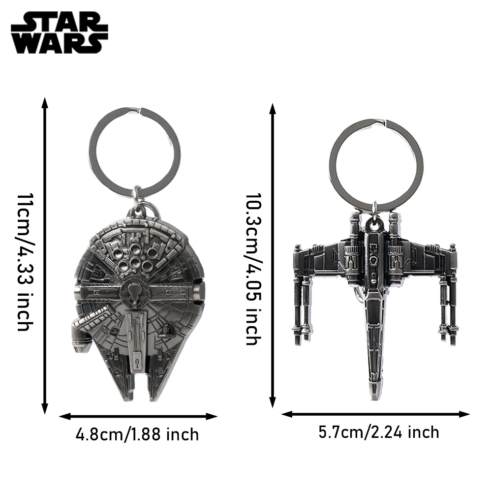 1 قطعة ديزني مرخص رسميًا حرب النجوم الألفية الصقر X-Wing بيوتر كيرينغ سلسلة مفاتيح معدنية الديكور هدايا عيد الميلاد