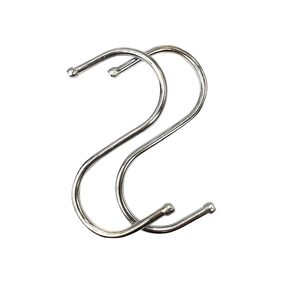 

Stainless Steel Multifunctional Beaded Hook, Kitchen Pot Rack, Metal S Hook, Home Storage, 10 Pcs