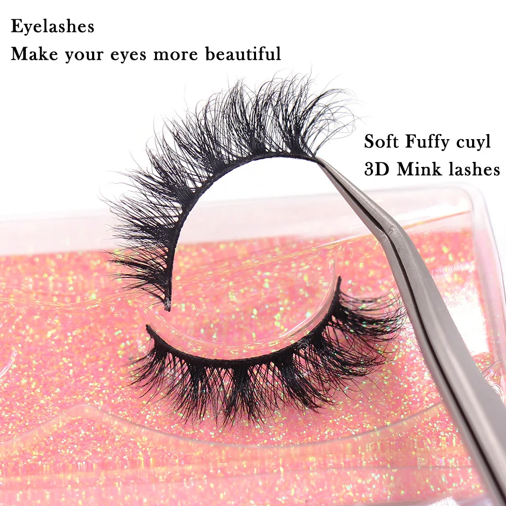 3D Mink False Eyelashes Fluffy Layered Lashes Cozy Lightweight Band Natural Length Wispy Fake Eyelashes for Everyday Look Makeup