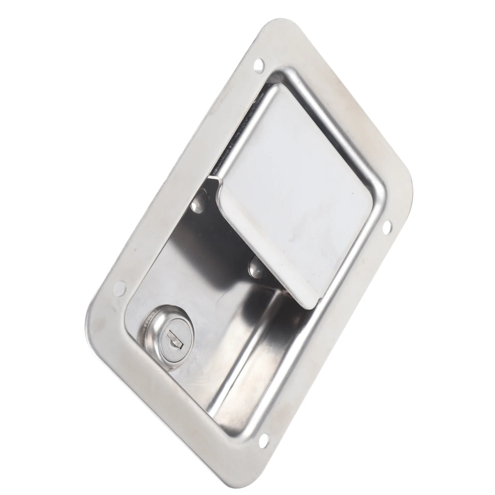 Flush Mount Paddle Door Latch 304 Stainless Steel Weatherproof with 2 Keys for RVs Trailers Toolbox