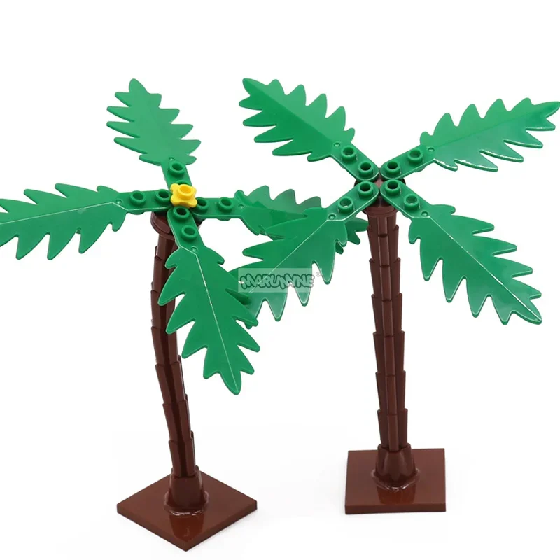 Marumine MOC 30338 Plastic Stem Base with Legs 2 Holes Coconut Tree 6148 Building Block Kit Plant Accessories Toys Gifts Models