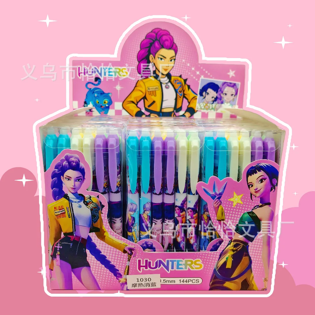Stylos effaçables Kpop Demon Hunter pour enfants, stylos gel Kawaii Rumi Mira Zoey, papeterie scolaire pour étudiants, stylo d'écriture de bureau, cadeau d'anniversaire