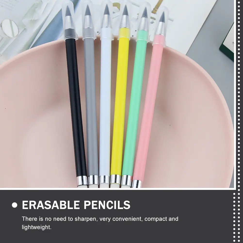 

6Pcs Everlasting Pencil Erasable Non Sharpening Pencils for Notebooks Drawing Papers Journal Sketching Tools Pencils