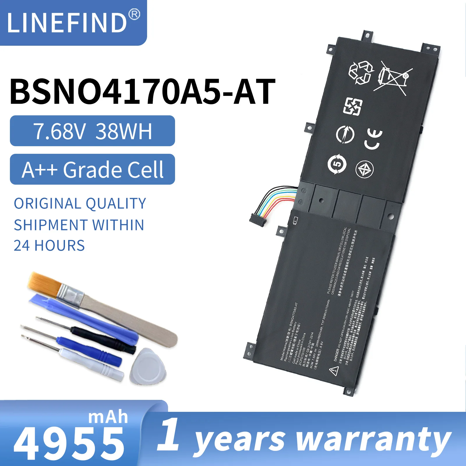 New Laptop Battery BSNO4170A5-AT 7.68V/38Wh For Miix 510/520/510-12ikb/510-12isk/520-12ikb Series BSNO4170A5-LH LH5B10L67278