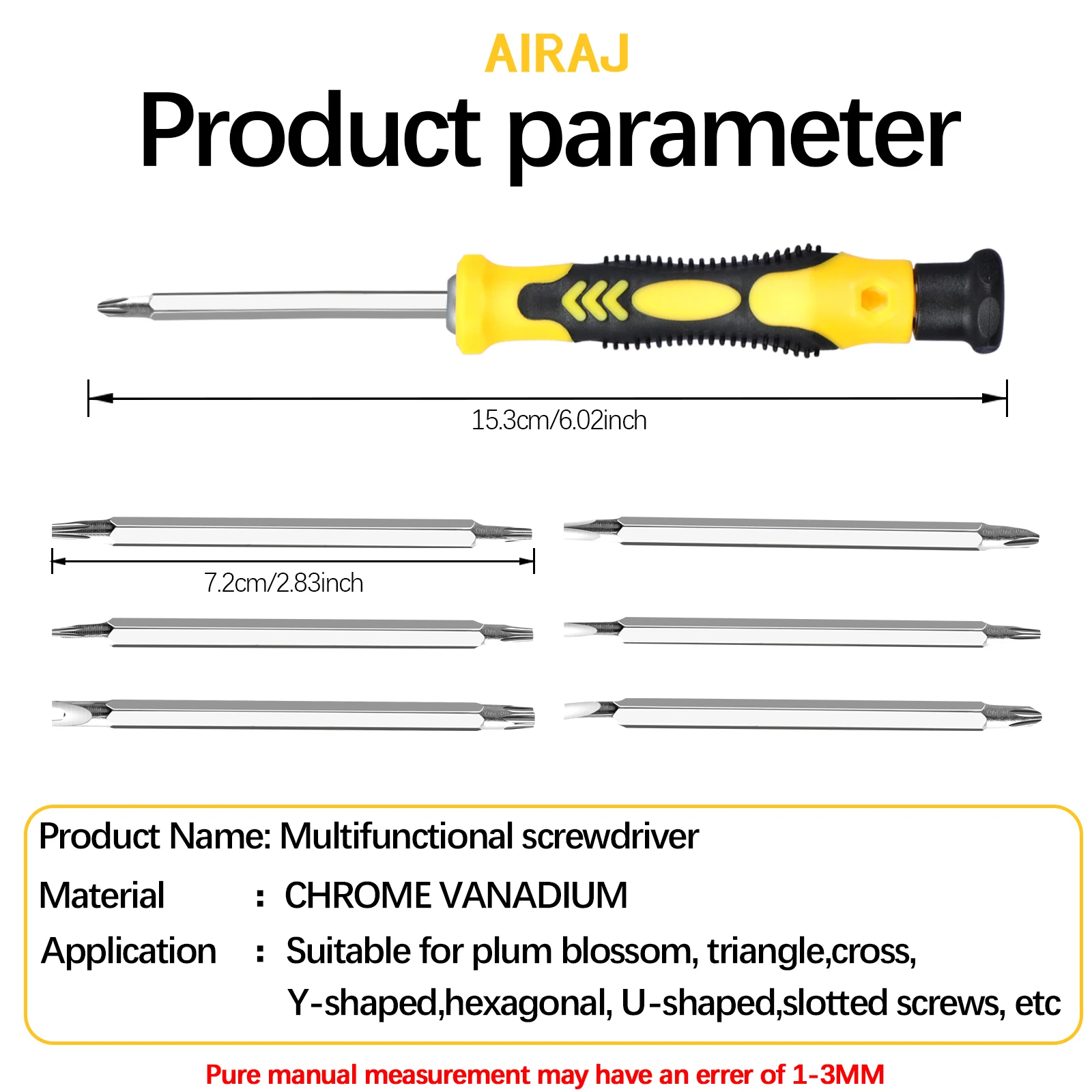 AIRAJ 13In1 Watch Repair Multifunctional Screwdriver Set For Disassembling And Assembling Watch Components Precision Blade Heads