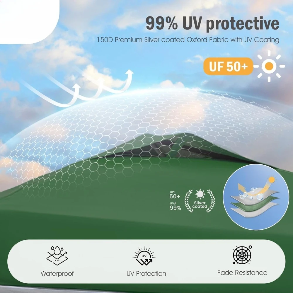 خيمة خارجية بمظلة منبثقة مقاس 10 × 10 للفناء مع حقيبة، مظلات سهلة الظهر، خيام مناسبات شديدة التحمل للفناء الخلفي والمقعد #5