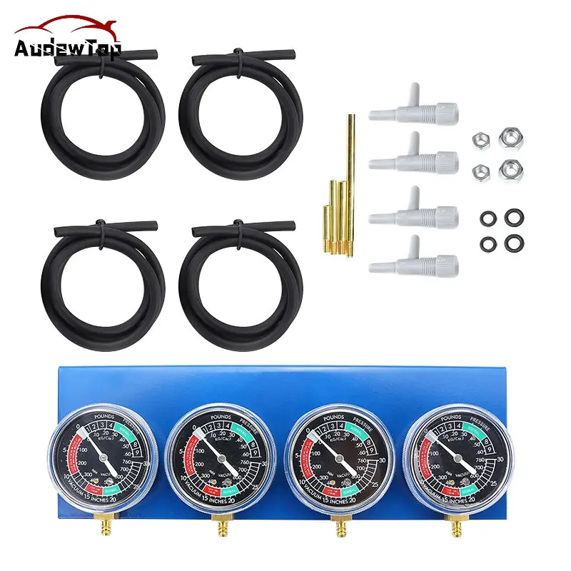 4Pcs Motorcycle Carburetor Vacuum Gauge Balancer Synchronizer Tool W/Hose Kit For Honda/Yamaha/Suzuki/Harley