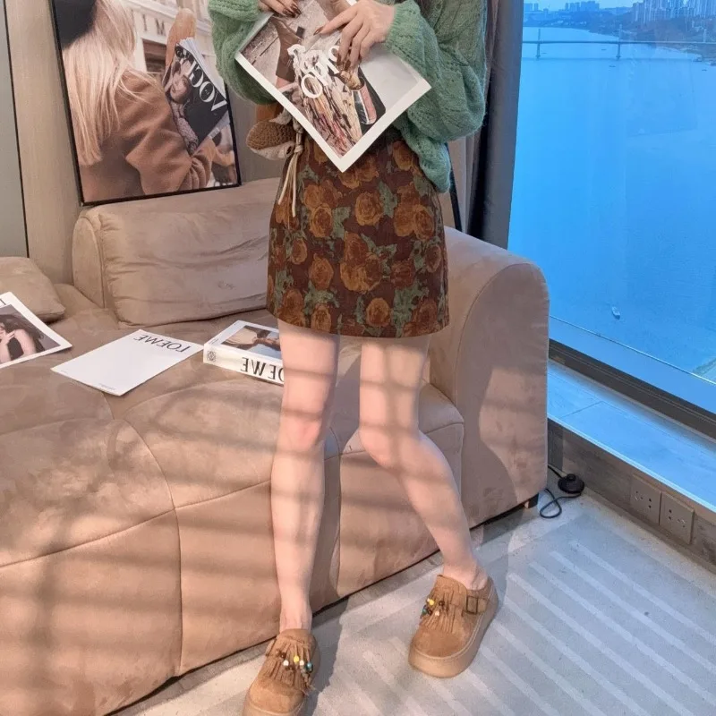 Bodycon Skirt For Women 2026 Faldas Mujer De Moda Slim Fit Floral Saia Fashion Sweet Jupe High Waist A-line Vintage Mini Skirts