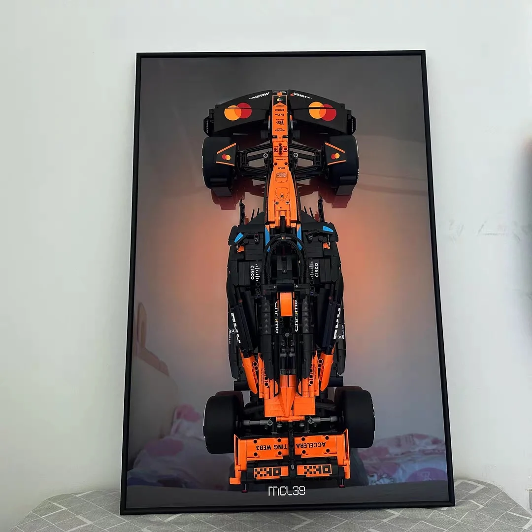 

﻿ Metal Display Wallboard wall mount for LEGO Model 42228, Wall Mount Display for McLaren MCL39 F1 Car Building Blocks